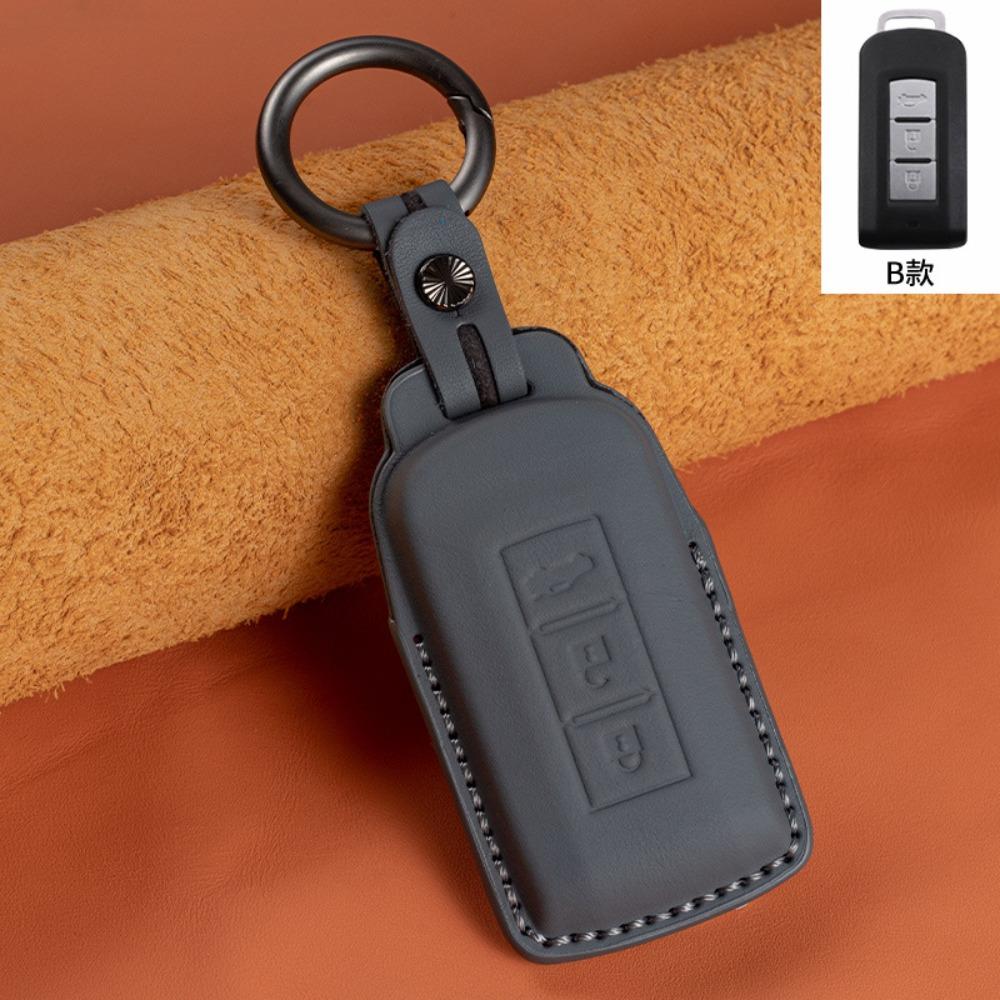 Genuine Leather Key Cover for Mitsubishi Outlander ASX Pajero Sport Eclipse Cross Premium Key Case