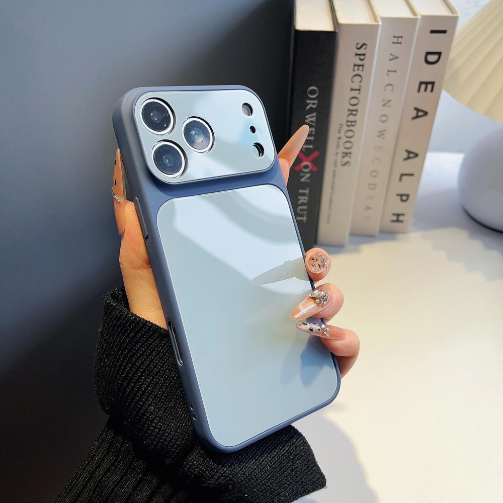 Fashion Solid Color Glossy Hard PC Back Shockproof Phone Case For iPhone 17 16 15 14 Plus 13 Pro Max Full Bumper Non-Slip Cover