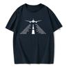 Summer Men's Short Sleeved Airplane Letter Printed T-shirt, Men's Fashionable Street Clothing T-shirt