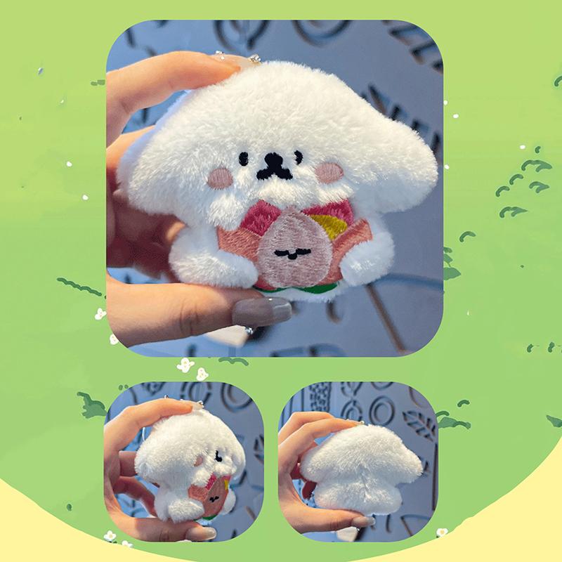 Breloc cățeluș de pluș de desene animate, Păpușă drăguță, Pandantiv de geantă inimă pentru fată, Pandantive de pluș