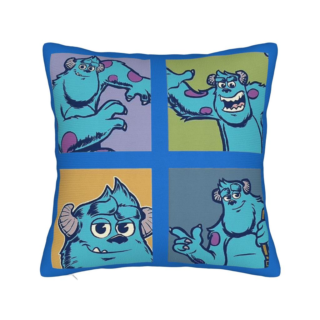 Mike Wazowski Monsters University Square Pillow Case Monsters Inc Cushion Covers Zipper Decorative Pillowcase for Sofa xcm