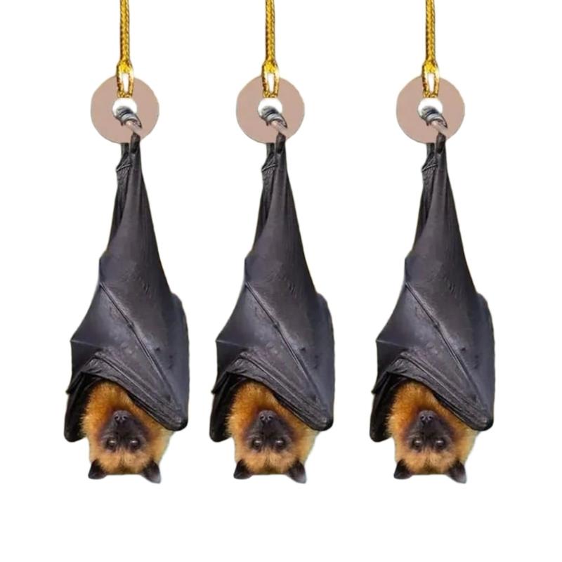 Bat Christmas Ornament, Hanging Bat Ornament for Tree, Realistic Strength-Down Bat Decor, Haunting Christmas Tree Hanging Ornament, Horror Bats