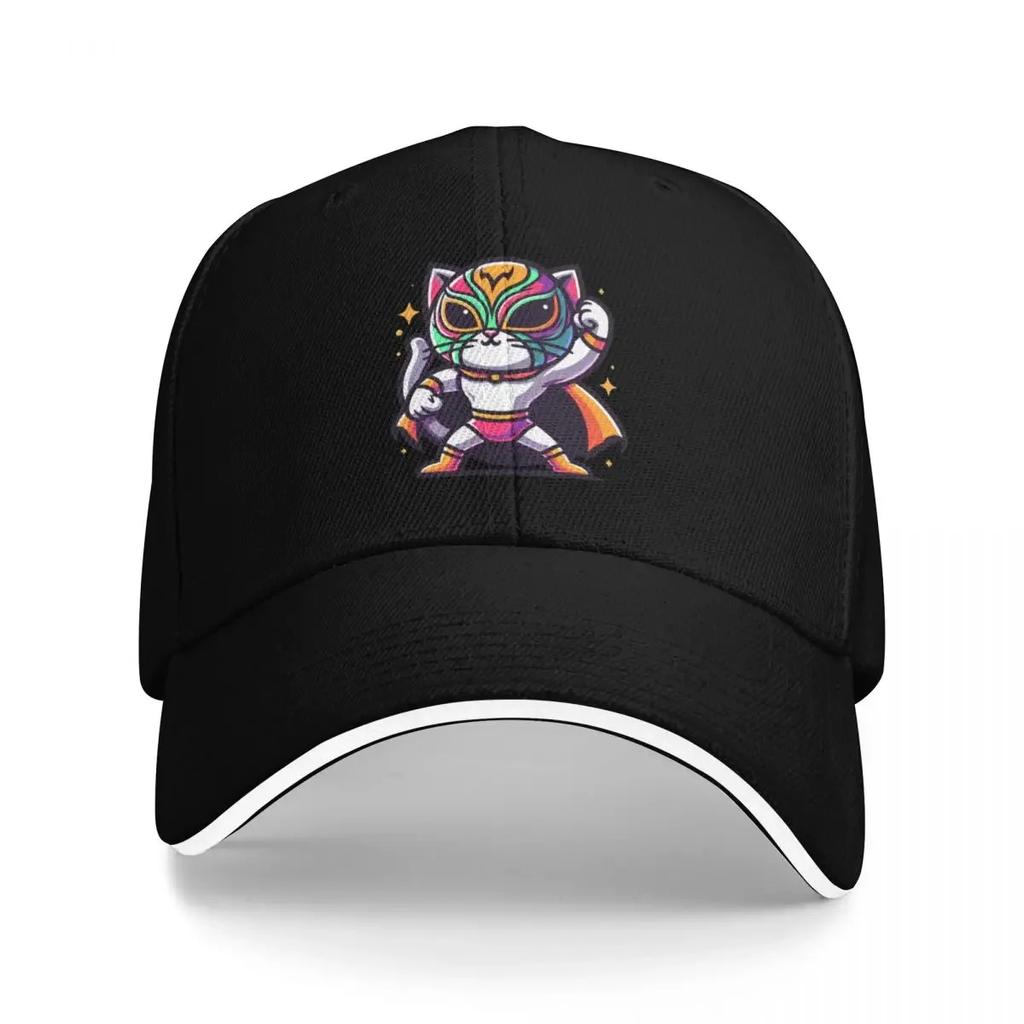 Mighty Meow The Luchador Cat Baseball Cap Golf Hat Man Luxury Brand Beach Bag Hood Trucker s For Men Womens
