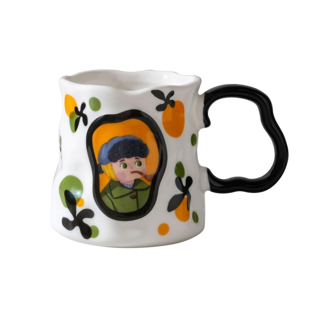 Ceramic Mug with Spoon Home Office Birthday Gift Cup for Girls High-looking Souvenir Water Cup Coffee Cup