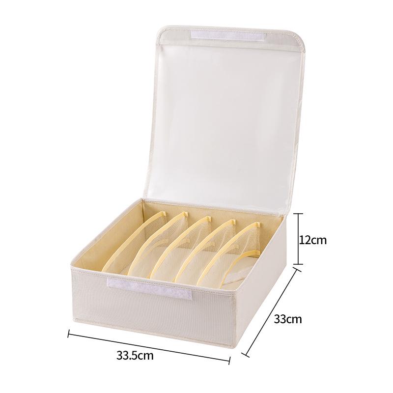 Stoff-Aufbewahrungsbox für Dessous mit Deckel - Faltbarer Organizer für BHs, Unterwäsche und Socken.