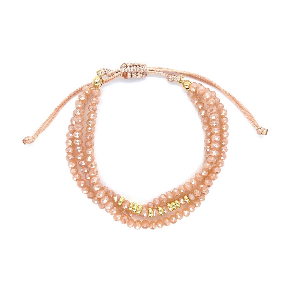 Bohemian Style Multi-Layer Crystal Faceted Beaded Bracelet