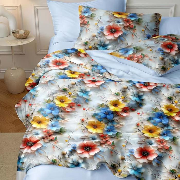 3D pattern beautiful new summer ice feeling summer cool quilt air conditioning quilt naked eye 3D digital relief cool silk quilt 1pcs