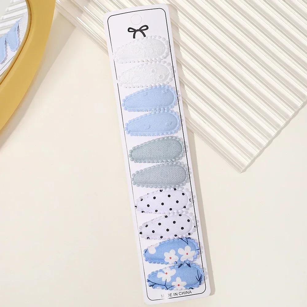10/20 Pezzi Cotone Stampa Fermaglio per Capelli Forcina per Ragazza Tessuto Plaid Mini Mollette BB Copricapo Accessori per Capelli da Bambina Regalo di Capodanno