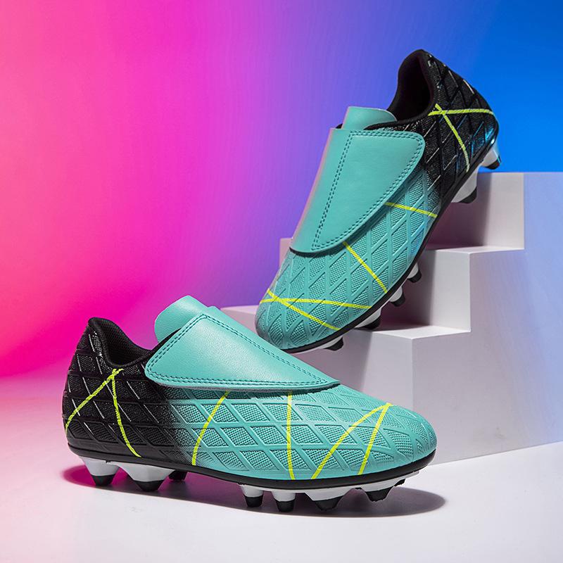 Kids Soccer Boots Low Top Velcro New Breathable Student Professional Training Sneakers Long Spike Soccer Boots