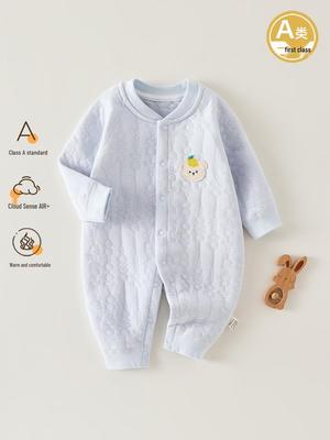 Quilted Baby Onesie: Warm Long Sleeve Romper for Boys & Girls - Autumn/Winter