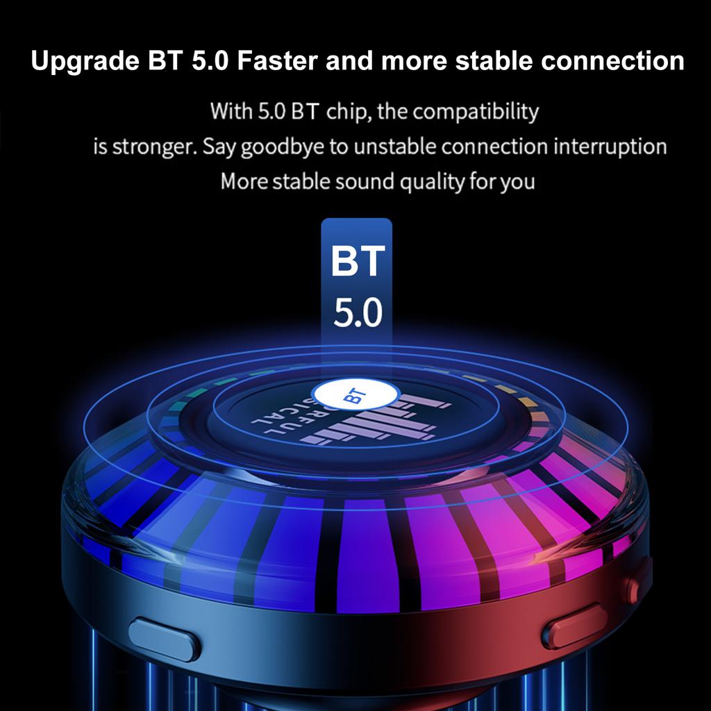Bone Conduction Speaker Portable Small BT Speaker with Colorful LED Lights Wireless HIFI Stereo