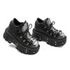 Gothic Ankle Rock Boots New Punk Style Women Shoes Lace-up Heel Height 6CM Platform Shoes Woman Metal Decor Woman Sneakers