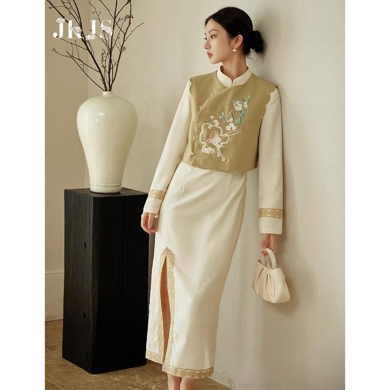JK&JS New Chinese Style Elegant Autumn A-line Dress