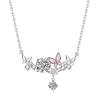 Butterfly Zirconia Water Drop Necklace for Women - Elegant Summer Design, Versatile and Luxurious Collarbone Chain.