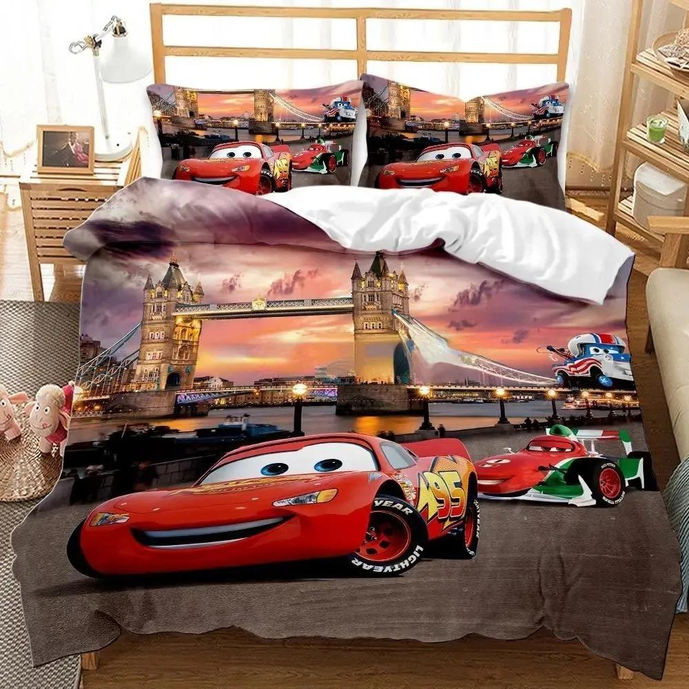 

Lightning McQuen Beding Sets ,Carton Cars Soft Duvet Cover ,Boy Children Bedclothes Bed Linen Gift ,Cars Theme Comfortable Quilt Cover 135*200cm Eu-Single