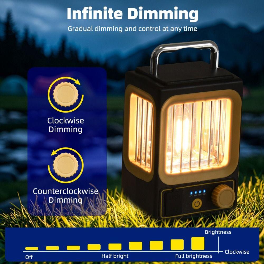 Rechargeable Battery Camping Lamp Waterproof Design Portable Hanging Light  Camping Activities