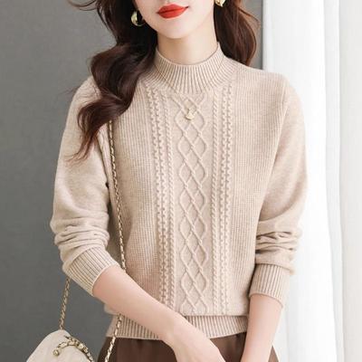 Fashion Women Turtleneck Sweater Autumn Winter Long Sleeve Pullovers Office Ladies Clothing Soft Knitted Jumpers Pull Female