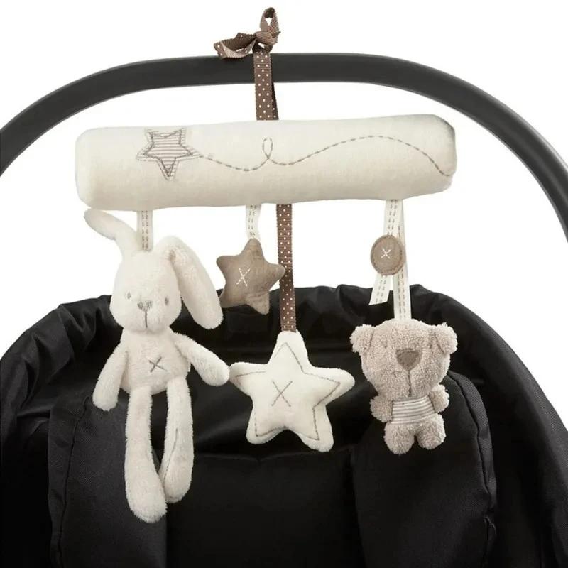 Stroller Toys Baby Hanging Rattle Toys Soft Baby Music Plush Activity Crib Mobie Rabbit Star Shape for Toddlers Baby  Boys Girls
