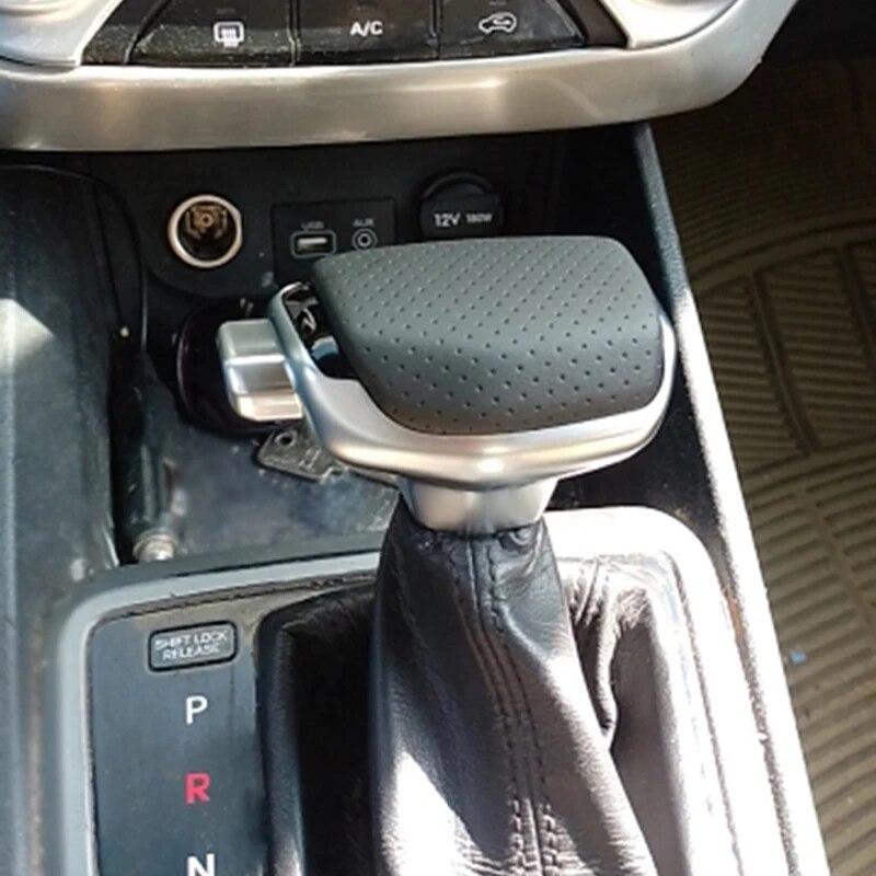 Universal PU Leather Automatic Car Gear Shift Knob Shifter Lever Handle Head Stick Replacement Interior Accessories for Kia for Hyundai