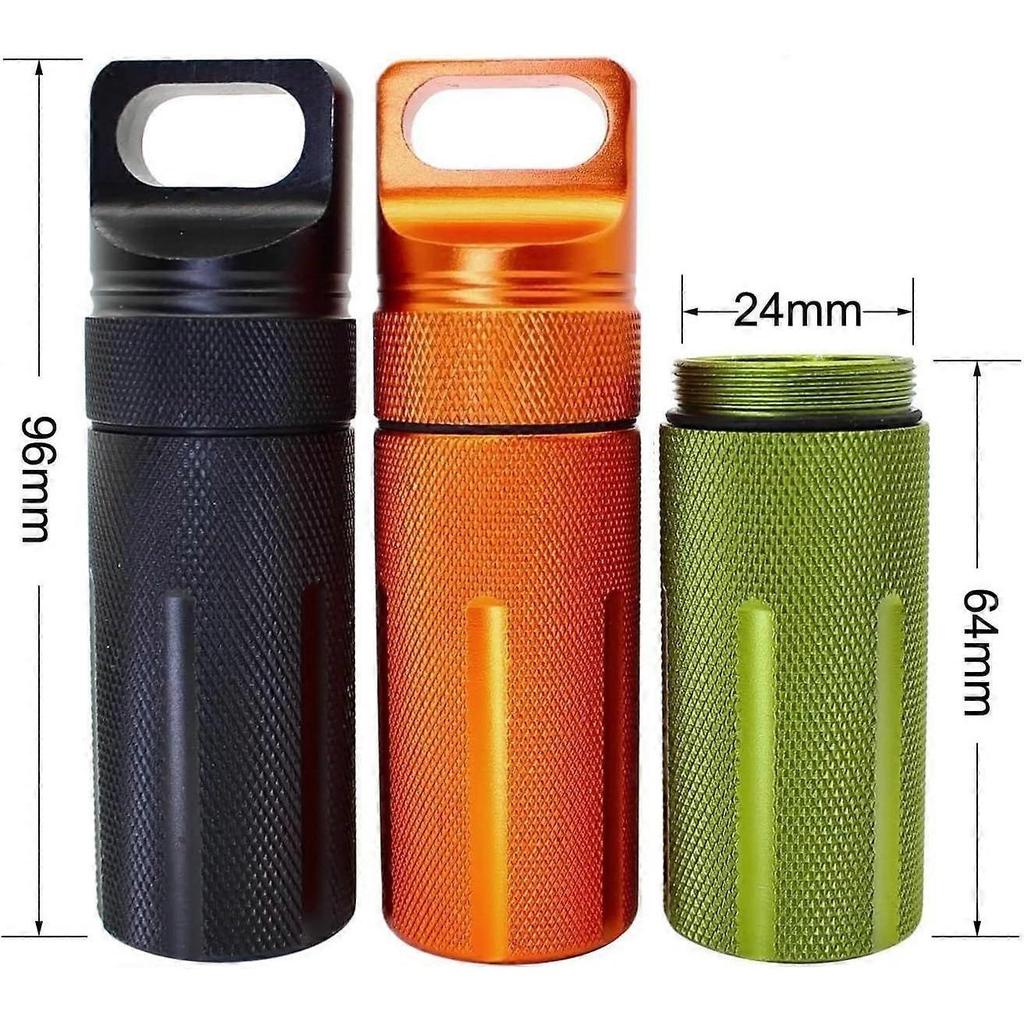 Aluminum Waterproof Bottles,Waterproof Capsule Seal Bottle Pill Box Survival Container Pills Storage Bottle,EDC Waterproof Box,Ternel
