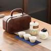 Outdoor Travel Tea Set Home One Pot Four Cups Portable Storage Bag Ceramic Quick Cup Brewing Teapot Tea Cups