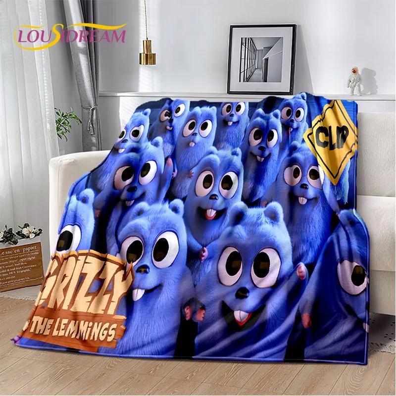 Cartoon Grizzy and The Lemmings Soft Flannel Blanket for Beds Bedroom Sofa Picnic,Throw Blanket for Cover Outdoors Leisure Gift
