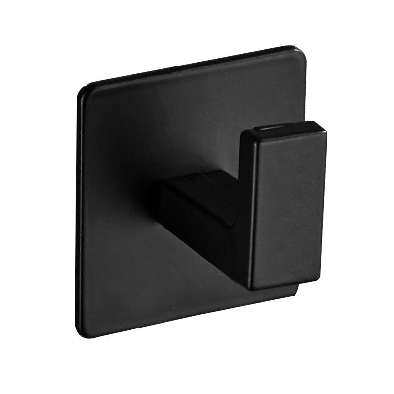 1Pcs Black Self-Adhesive Wall Hooks For Hanging Keys Clothes Hanger Door Robe Hook Coat Rack Towel Holder Bathroom Accessories