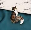 1Pcs Foxes Brooch Cartoon Animal Lapel Pins Corsage for Women Versatile Shiny Corsage Clothing Accessories Gifts