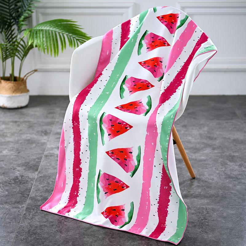 In Stock Large Thick Microfiber Beach Towel Quick-Dry Sun Protection Soft Shawl Printed Bath & Sports Towel