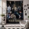 Wall Hanging Tapestry With Custom Name & Text, Stray Kids Decorative Tapestry For Bedroom