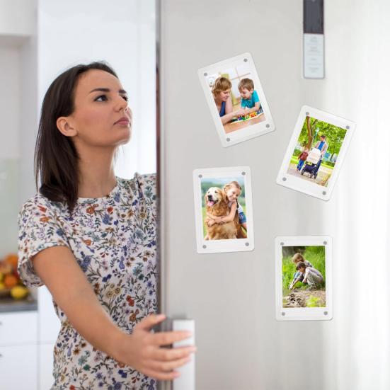 Acrylic Magnetic Photo Frame Double-Sided Clear Picture Display Frame Refrigerator Magnet Picture Holder for Fujifilm Photo
