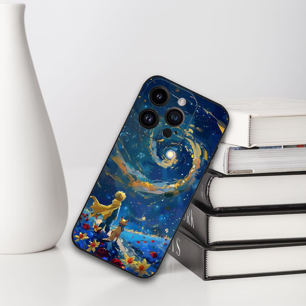 Little Prince Phone Case For Iphone 16 15 11 13 14 Pro Max 7 8 Plus X Xr Xs Max 12mini Black Shell Cover Case