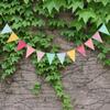 4M Colorful Jute Linen Flags Pennant Birthday Bunting Banners Wall Hanging Wedding Hanging Banner Party Garland for Home Decor