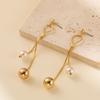 Trend 2023 New Asymmetrical Pearl Earrings Gold Plated Design