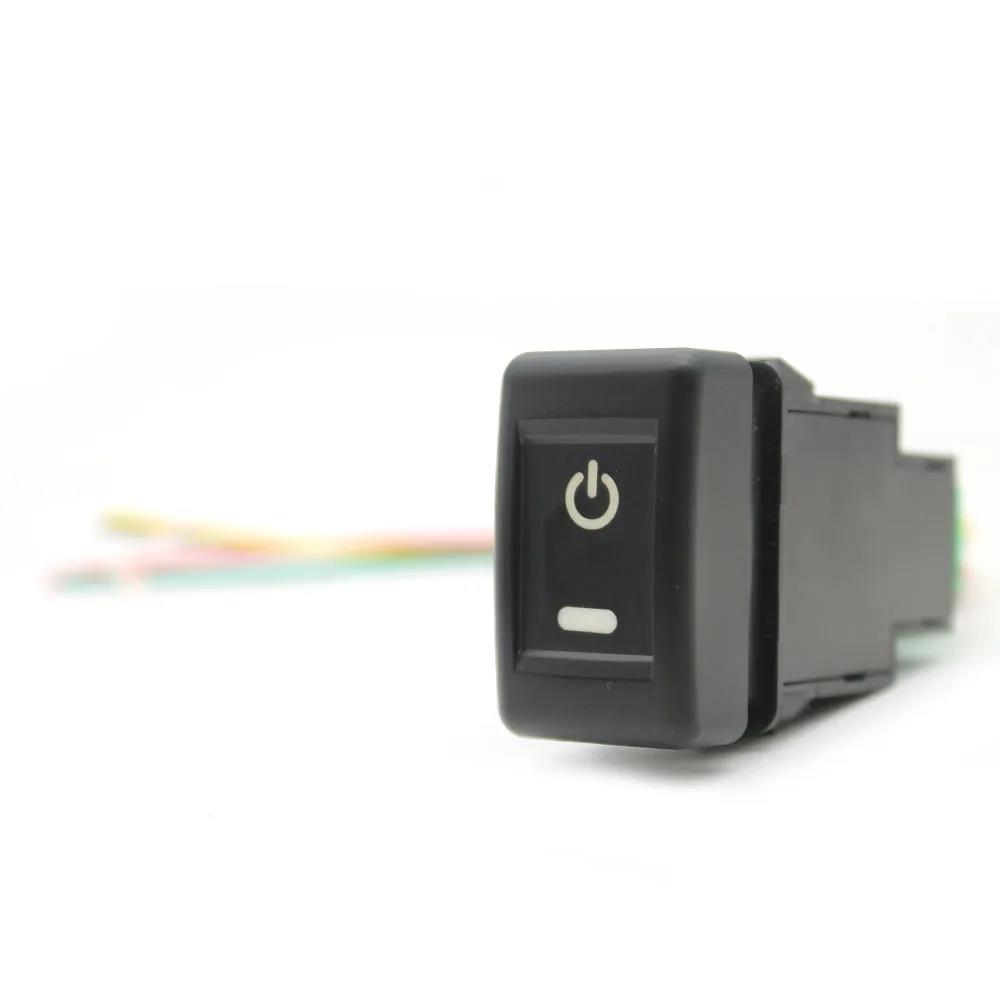 1PC LED DRL Light Radar Power On Off Camera Rearview Mirror Front Rear Fog Lamp Switch Button With Wire For Isuzu KV100 700P