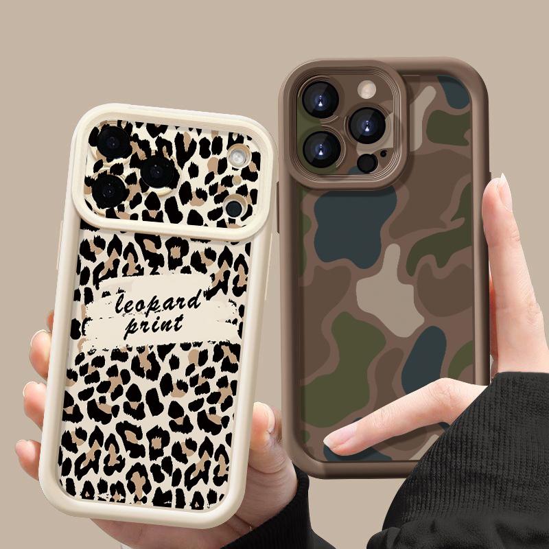 Colorful Leopard Print Case For iPhone 17 Pro Max Case iPhone 16 15 14 13 Pro Max 11 17e 16e Shockproof Bumper Soft Silicone Phone Cover Cases