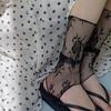 Flower Embroidery Floral Mesh Socks Medium Tube Length Foot Cover New Lace Leg Warmers Y2K