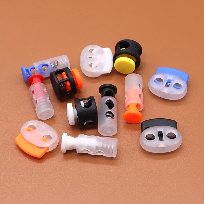 Colored Plastic Button Spring Buckle, Down Jacket Hanging Bell Rope Buckle, Rope Stop Rope Wear Rope Buckle, Pig Nose Buckle Elastic Adjustment Buckle