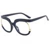 Women Oversized Reading Glasses Men Anti Blue Light Hyperopia Glasses Fashion Unique Round Frames Decorative Eyeglasses Diopter