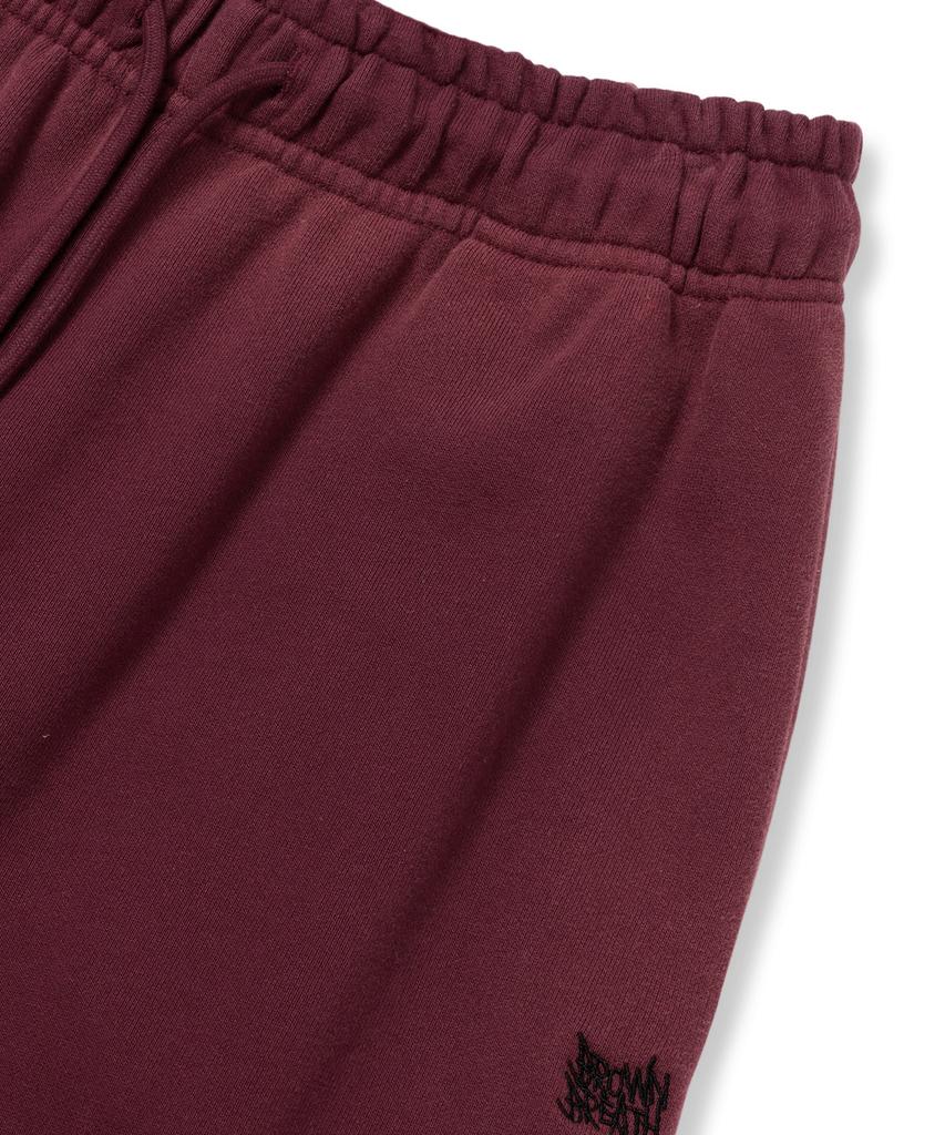 BROWNBREATH Tag Dirty Wide Sweat Pants - Burgundy