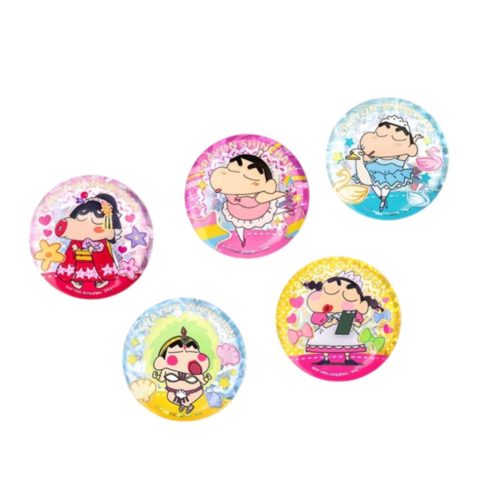 Crayon Shin-chan Double Flash Embroidered Button Badges Blind Box Anime Collectibles
