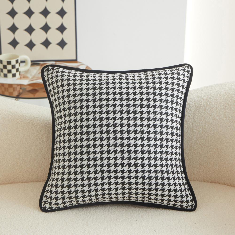 45X45Cm New Luxury Chenille Cushion Cover Nordic Black White Modern Abstract Geometry Patterns Sofa Office Pillowcase Home Decor