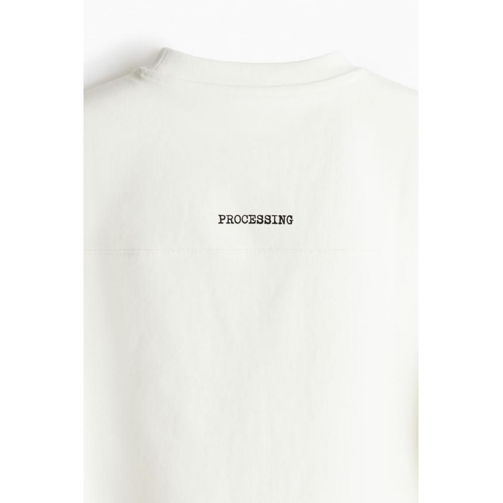 H M Loose FiT PrinTed T sHirT wHiTe