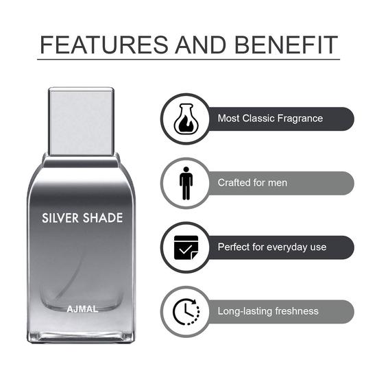Ajmal Zeal EDP Aquatic Woody Perfume 100ml for Men and Silver Shade EDP Citrus Woody Perfume 100ml for Men