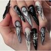 24Pcs Long Pointed Thorn Gradient Press On Nails High Quality Edgy False Nails Perfect Gift For Girls And Friends