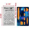 TANWIH 16th Anniversary Card for Wife - 16 Years Down Forever to Go - 16 Year Wedding Anniversary Card Gifts for Her Women, Engraved Metal Wallet