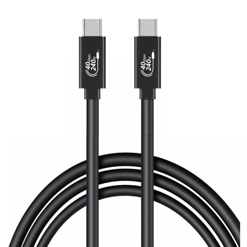 USB4 Thunderbolt 4 High-Definition 8K Kabel, 40G Datenübertragung, 240W Dual Typ-C, Versilbertes Koaxialkabel