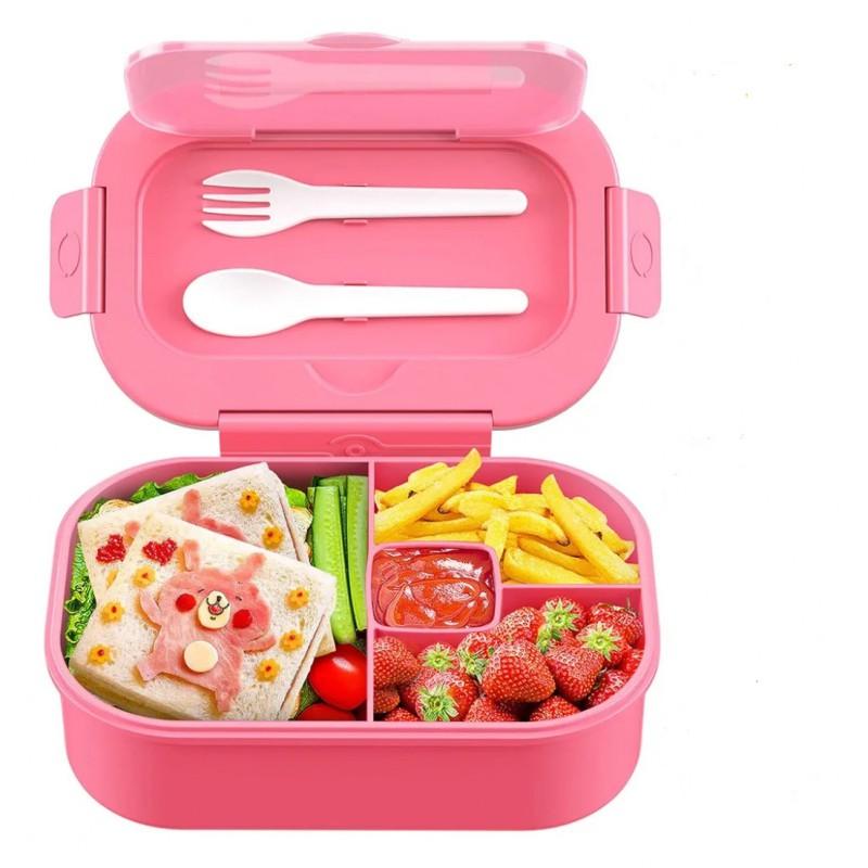 Microwave-Safe Leakproof Kids Lunch Box With 4 Compartment Design BPA-Free PP Plastic School Daily Use