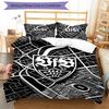 Vfb Fc Crest Printed Pattern Duvet Cover Set – includes 1 duvet cover and 2 matching pillowcases Bedroom decor Christmas gifts