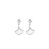 Sansheng Has Apricot Ginkgo Leaf Stud Earrings, Female Mori Small Fresh and Fashionable Versatile White Fritillary Earrings.
